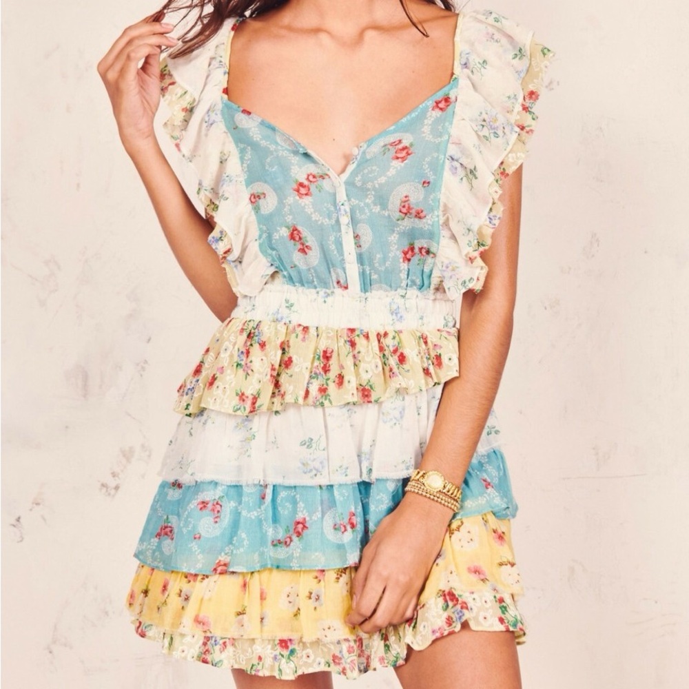 OVESHACKFANCY Phyllis Ruffled Cotton Dress.